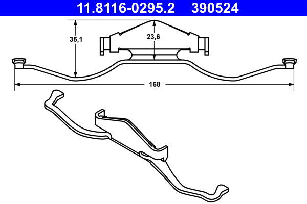 Spring, brake caliper (11.8116-0295.2)