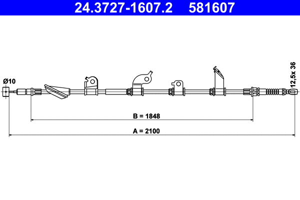 Cable Pull, parking brake (24.3727-1607.2)