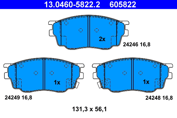 Brake Pad Set, disc brake (13.0460-5822.2)