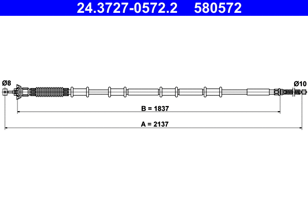 Cable Pull, parking brake (24.3727-0572.2)
