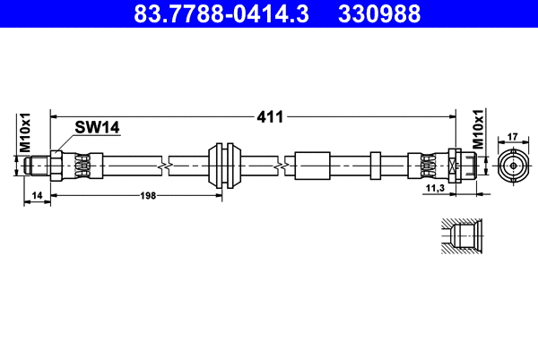Brake Hose (83.7788-0414.3)