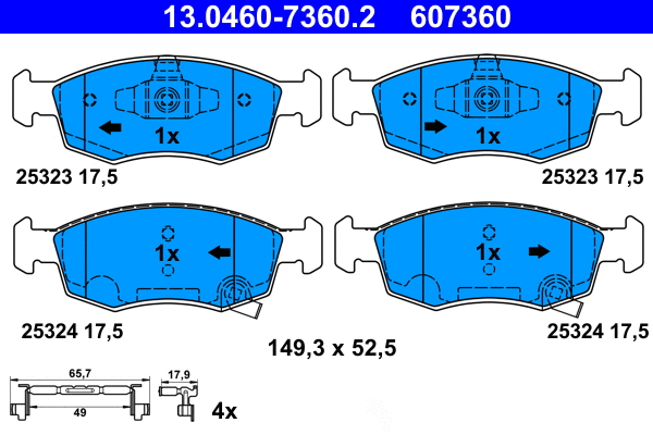 Brake Pad Set, disc brake (13.0460-7360.2)