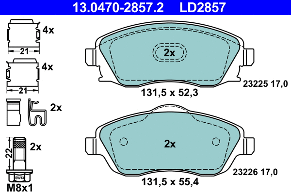 Brake Pad Set, disc brake (13.0470-2857.2)