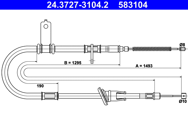 Cable Pull, parking brake (24.3727-3104.2)