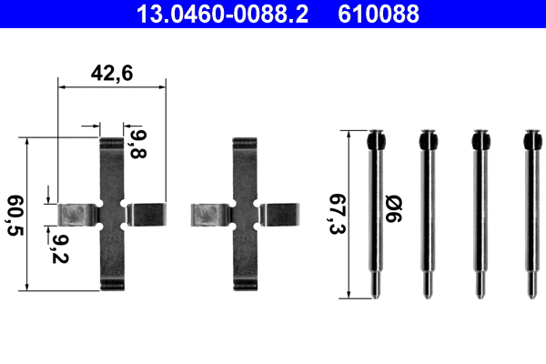 Accessory Kit, disc brake pad (13.0460-0088.2)
