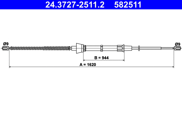 Cable Pull, parking brake (24.3727-2511.2)
