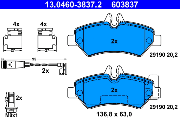 Brake Pad Set, disc brake (13.0460-3837.2)