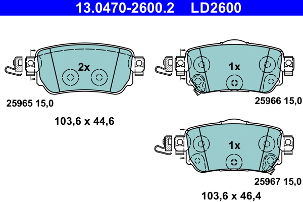 Brake Pad Set, disc brake (13.0470-2600.2)