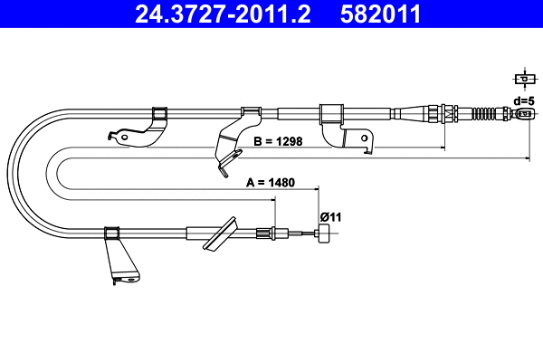 Cable Pull, parking brake (24.3727-2011.2)