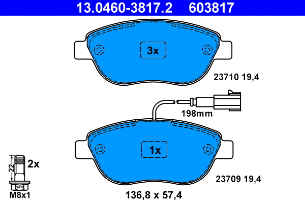 Brake Pad Set, disc brake (13.0460-3817.2)