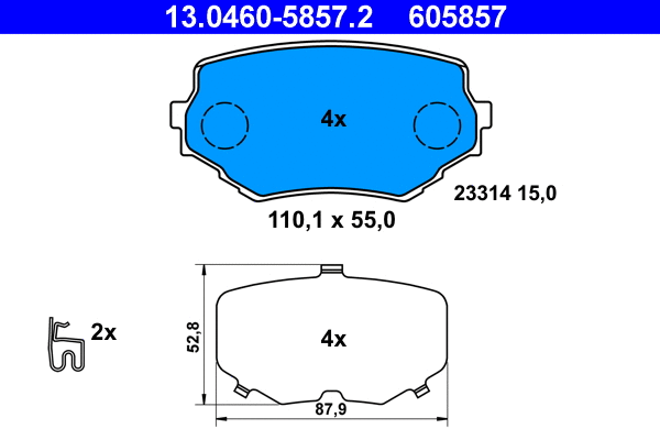 Brake Pad Set, disc brake (13.0460-5857.2)