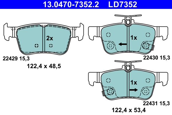 Brake Pad Set, disc brake (13.0470-7352.2)
