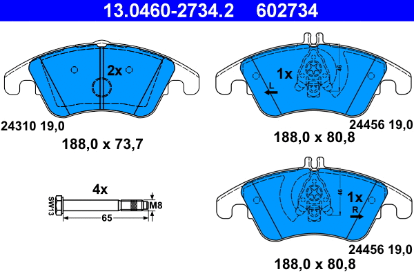 Brake Pad Set, disc brake (13.0460-2734.2)