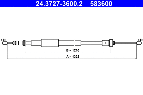 Cable Pull, parking brake (24.3727-3600.2)