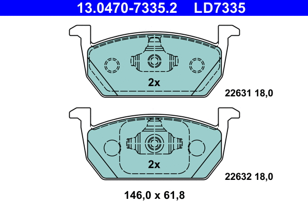 Brake Pad Set, disc brake (13.0470-7335.2)