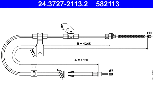 Cable Pull, parking brake (24.3727-2113.2)