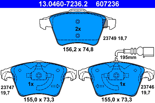 Brake Pad Set, disc brake (13.0460-7236.2)