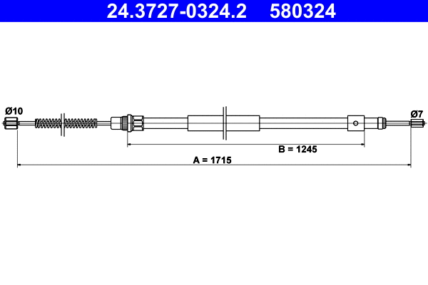 Cable Pull, parking brake (24.3727-0324.2)