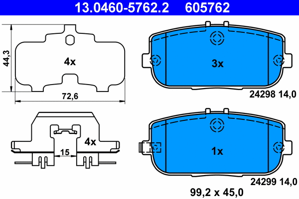Brake Pad Set, disc brake (13.0460-5762.2)