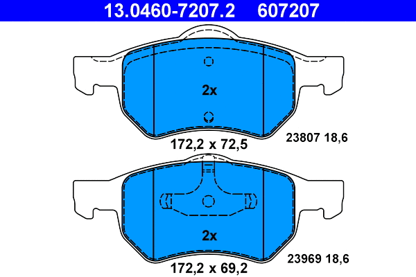 Brake Pad Set, disc brake (13.0460-7207.2)