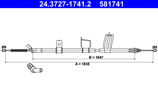 Cable Pull, parking brake (24.3727-1741.2)