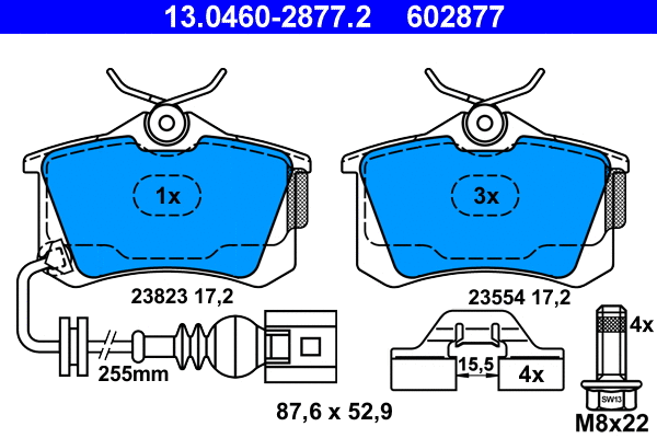 Brake Pad Set, disc brake (13.0460-2877.2)