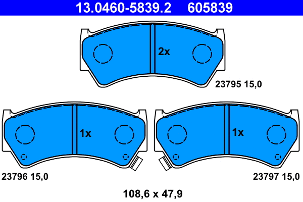 Brake Pad Set, disc brake (13.0460-5839.2)