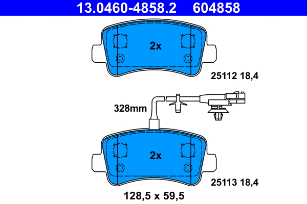 Brake Pad Set, disc brake (13.0460-4858.2)