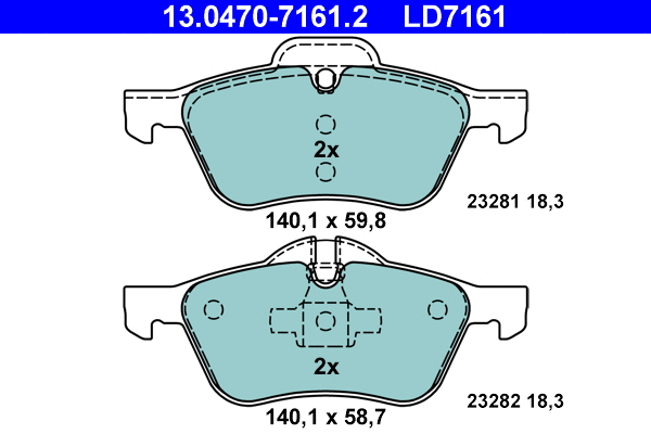 Brake Pad Set, disc brake (13.0470-7161.2)