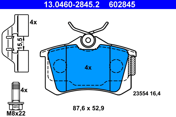 Brake Pad Set, disc brake (13.0460-2845.2)