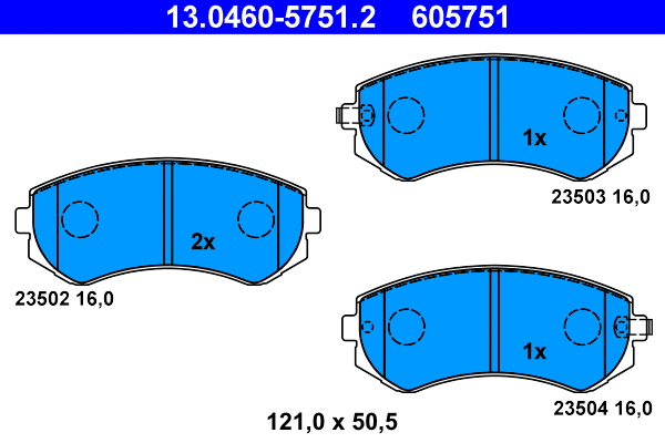 Brake Pad Set, disc brake (13.0460-5751.2)