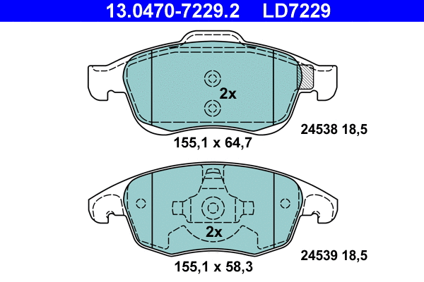 Brake Pad Set, disc brake (13.0470-7229.2)