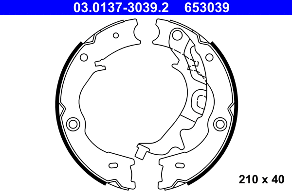 Brake Shoe Set, parking brake (03.0137-3039.2)