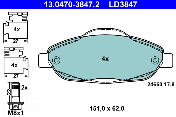 Brake Pad Set, disc brake (13.0470-3847.2)