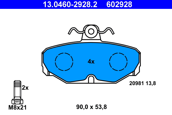 Brake Pad Set, disc brake (13.0460-2928.2)