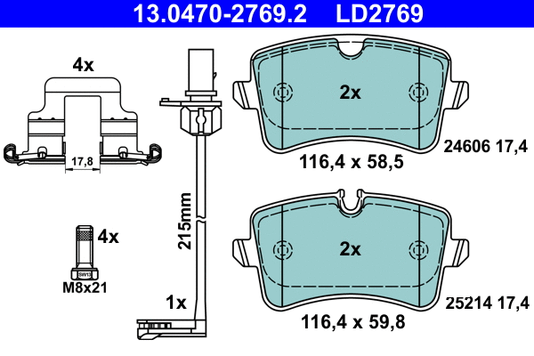 Brake Pad Set, disc brake (13.0470-2769.2)