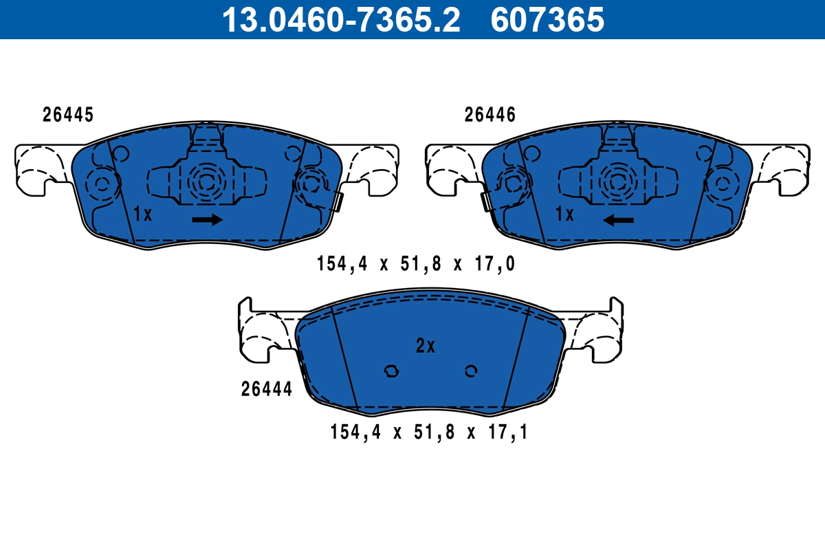 Brake Pad Set, disc brake (13.0460-7365.2)