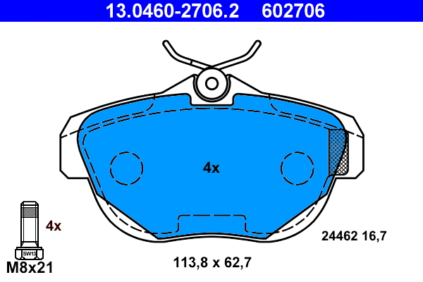 Brake Pad Set, disc brake (13.0460-2706.2)