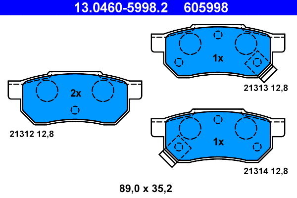 Brake Pad Set, disc brake (13.0460-5998.2)