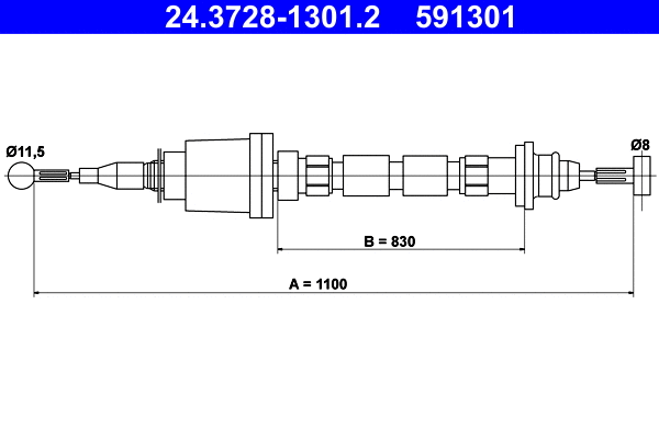 Cable Pull, clutch control (24.3728-1301.2)