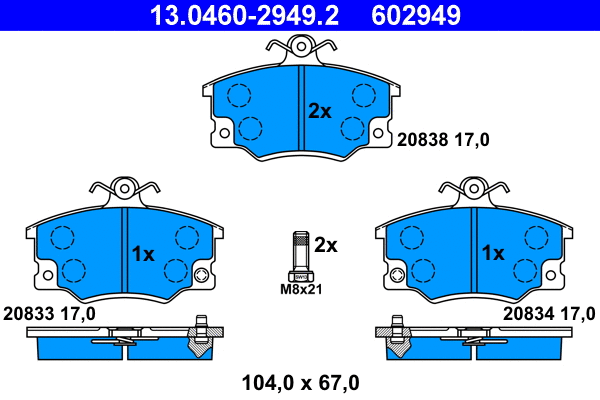 Brake Pad Set, disc brake (13.0460-2949.2)