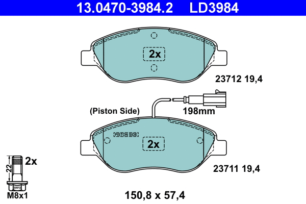 Brake Pad Set, disc brake (13.0470-3984.2)
