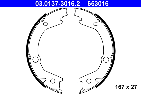 Brake Shoe Set, parking brake (03.0137-3016.2)
