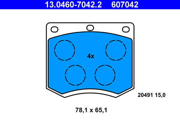 Brake Pad Set, disc brake (13.0460-7042.2)