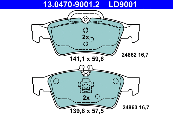 Brake Pad Set, disc brake (13.0470-9001.2)