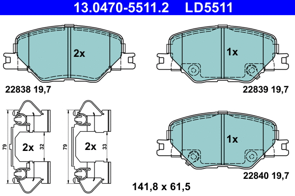 Brake Pad Set, disc brake (13.0470-5511.2)