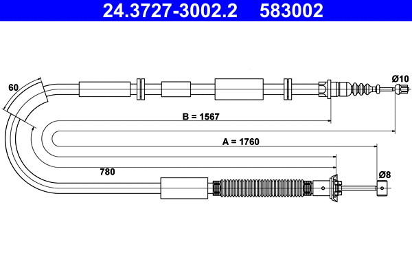 Cable Pull, parking brake (24.3727-3002.2)