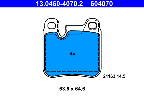 Brake Pad Set, disc brake (13.0460-4070.2)