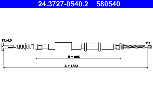 Cable Pull, parking brake (24.3727-0540.2)