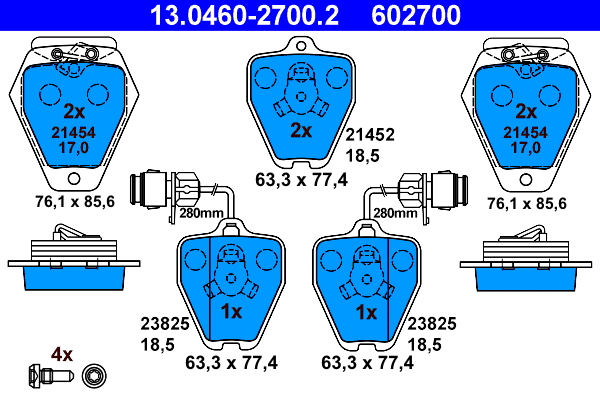 Brake Pad Set, disc brake (13.0460-2700.2)